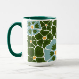Blommig illustration mugg