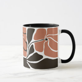 Blommig illustration mugg