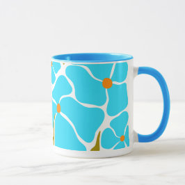 Blommig illustration mugg