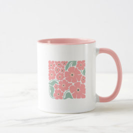 Blommig illustration mugg