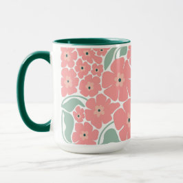 Blommig illustration mugg