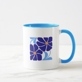 Blommig illustration mugg