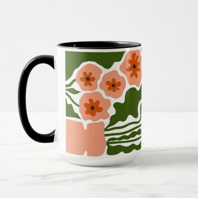 Blommig illustration mugg (Vänster)