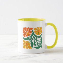 Blommig illustration mugg