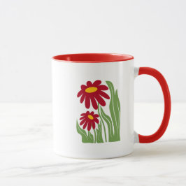 Blommig illustration mugg