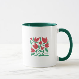 Blommig illustration mugg