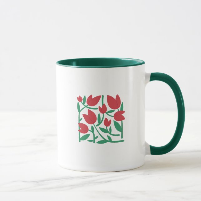 Blommig illustration mugg (Höger)
