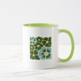 Blommig illustration mugg