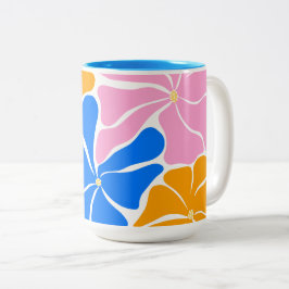 Blommig illustration Två-Tonad mugg