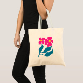 Blommig illustration tygkasse