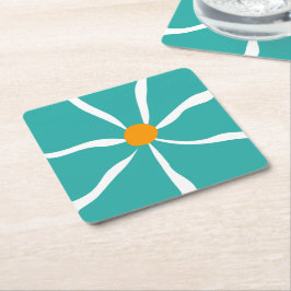 Blommig illustration underlägg papper kvadrat