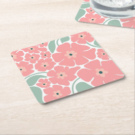 Blommig illustration underlägg papper kvadrat