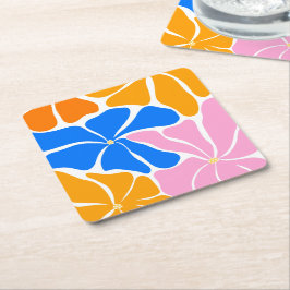 Blommig illustration underlägg papper kvadrat