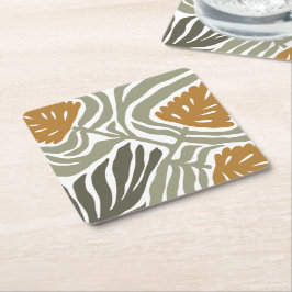 Blommig illustration underlägg papper kvadrat