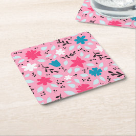 Blommig illustration underlägg papper kvadrat