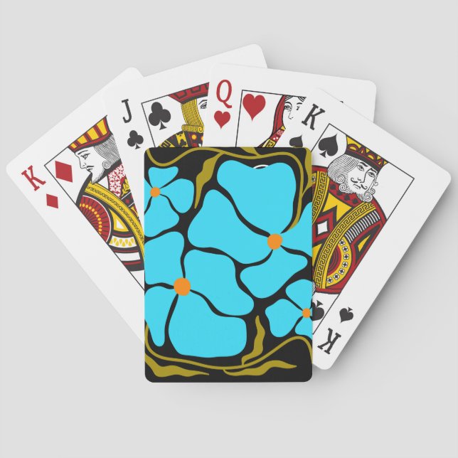 Blommig illustrationskonst casinokort (Baksidan)
