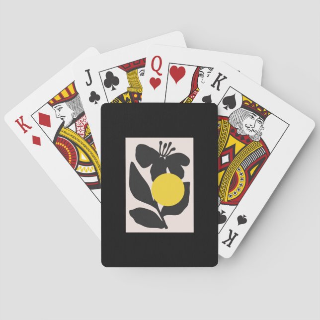 Blommig illustrationskonst casinokort (Baksidan)
