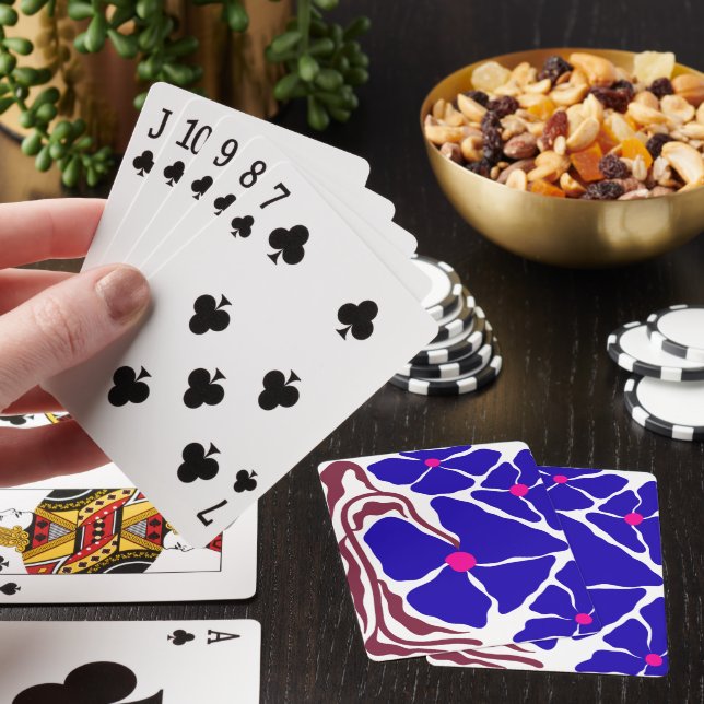 Blommig illustrationskonst casinokort (På plats)