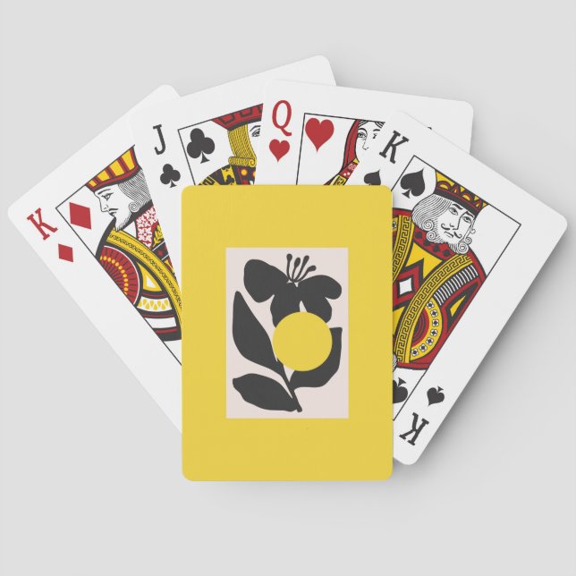 Blommig illustrationskonst casinokort (Baksidan)