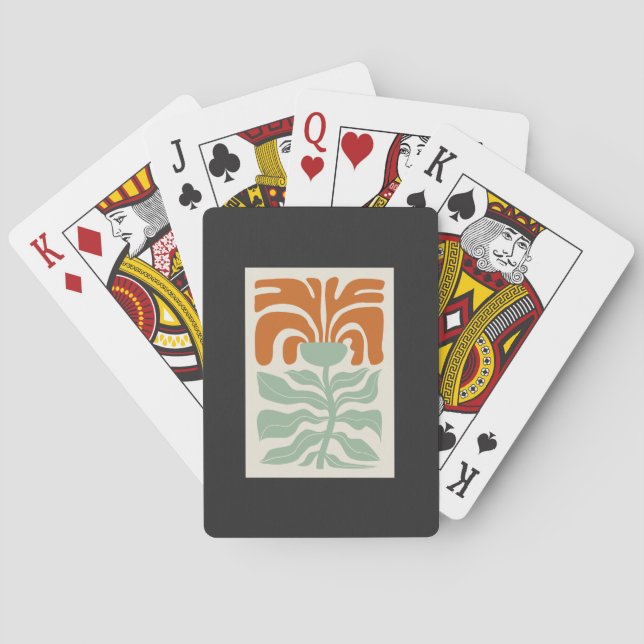 Blommig illustrationskonst casinokort (Baksidan)