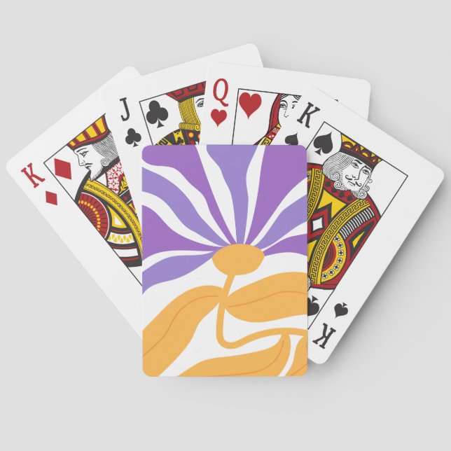 Blommig illustrationskonst casinokort (Baksidan)