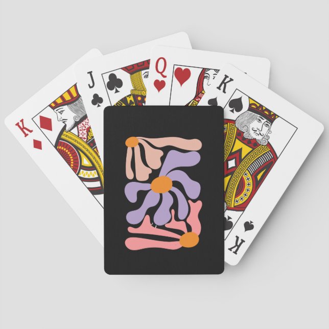 Blommig illustrationskonst casinokort (Baksidan)