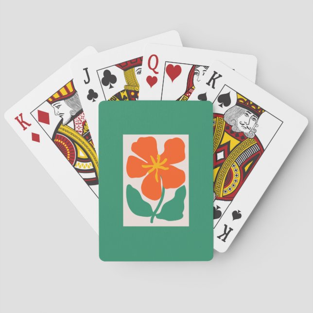 Blommig illustrationskonst casinokort (Baksidan)