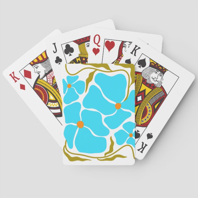Blommig illustrationskonst casinokort (Baksidan)