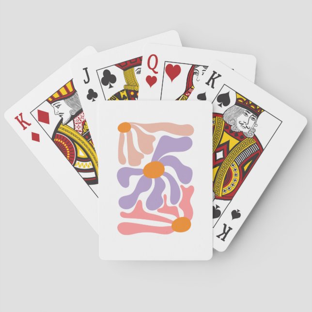 Blommig illustrationskonst casinokort (Baksidan)