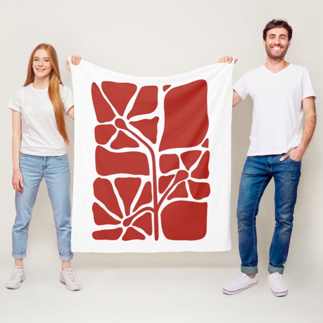 Blommig illustrationskonst fleecefilt (På plats)