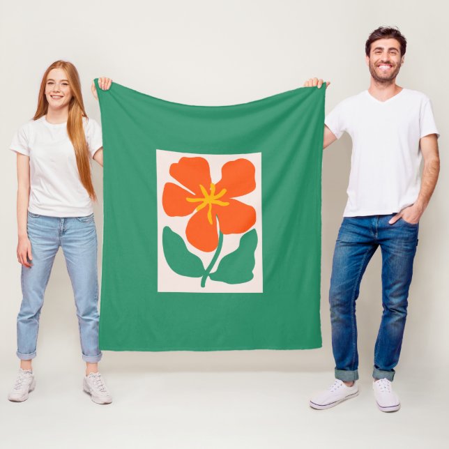 Blommig illustrationskonst fleecefilt (På plats)