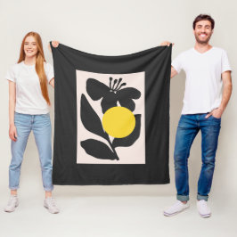 Blommig illustrationskonst fleecefilt