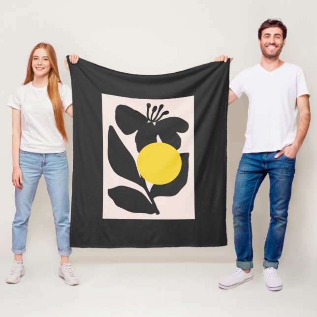 Blommig illustrationskonst fleecefilt (På plats)