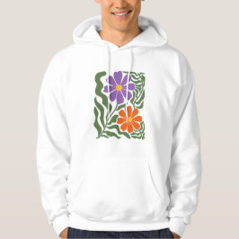 Blommig illustrationskonst hoodie
