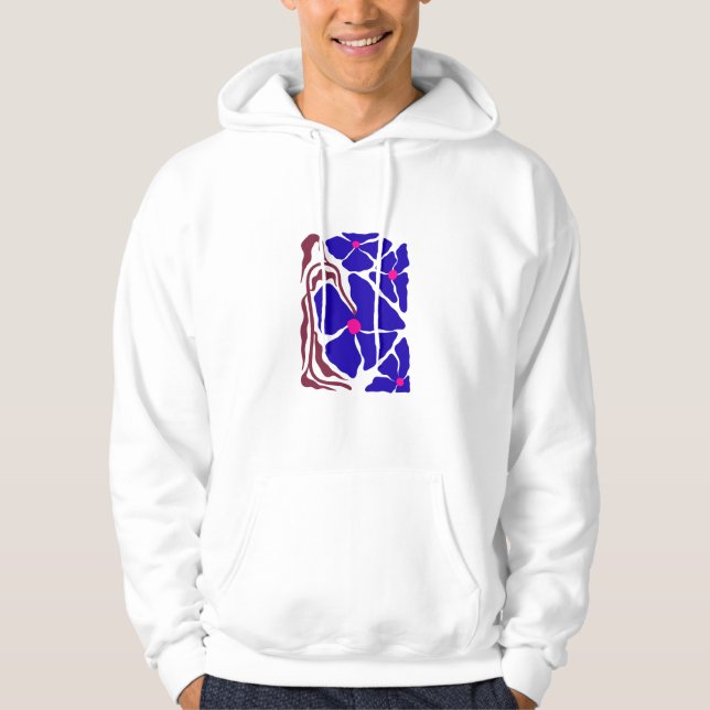 Blommig illustrationskonst hoodie (Framsida)