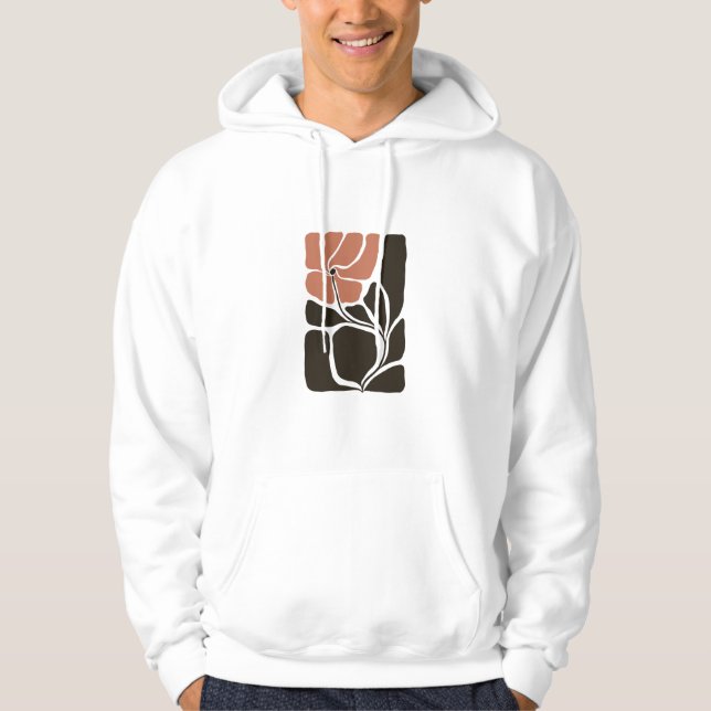 Blommig illustrationskonst hoodie (Framsida)