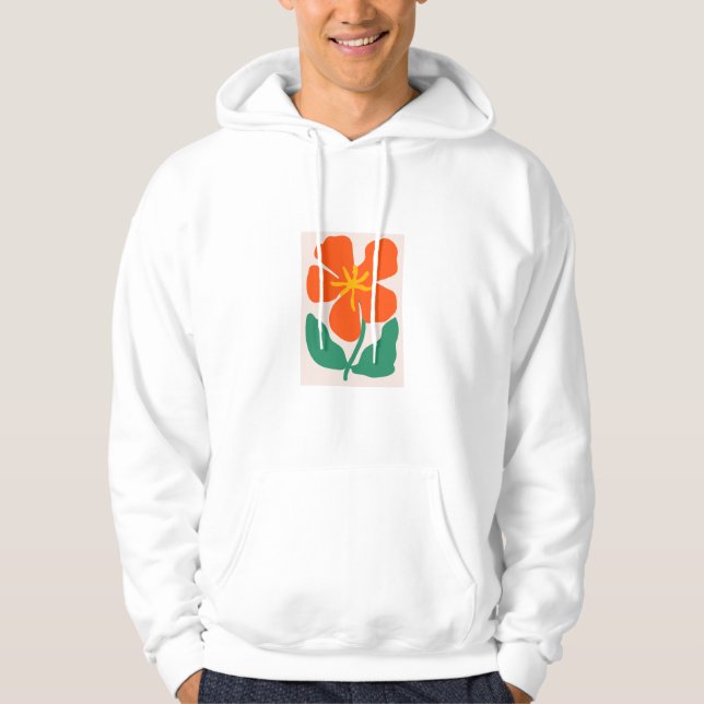 Blommig illustrationskonst hoodie (Framsida)