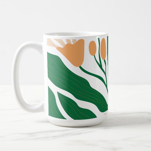Blommig illustrationskonst kaffemugg (Vänster)