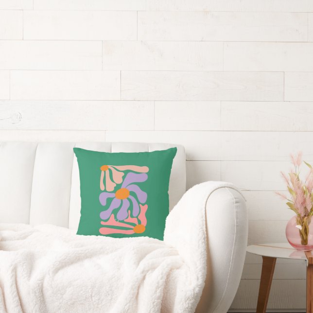Blommig illustrationskonst kudde (Soffa)