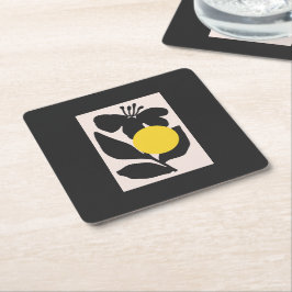 Blommig illustrationskonst underlägg papper kvadrat