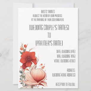 Blommig Illustrativ Deco Inbjudan