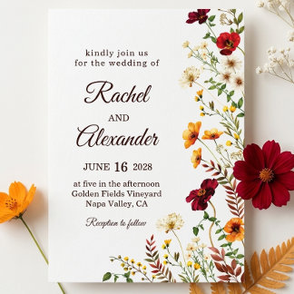 Blommig inbjudan | Elegant bröllopsinbjudan