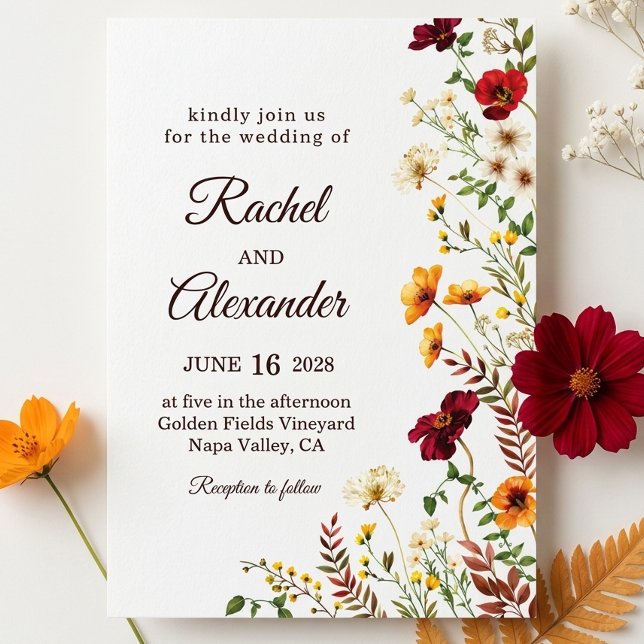 Blommig inbjudan | Elegant bröllopsinbjudan  (Skapare uppladdad)