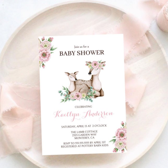 Blommig inbjudan till baby shower för Mamma och Li (Skapare uppladdad)