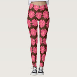 Blommig Infunderad Mokka Leggings