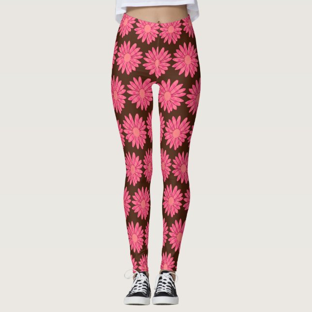 Blommig Infunderad Mokka Leggings (Framsida)