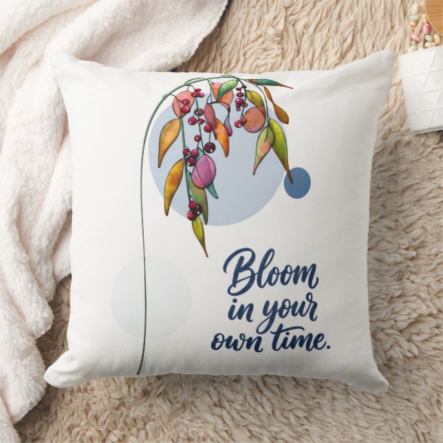 Blommig inspiration med bär kudde (Filt)
