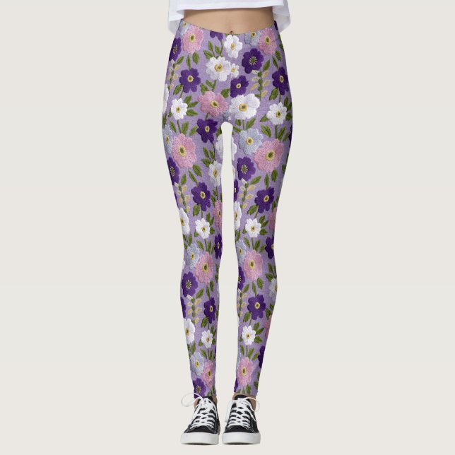 Blommig Inspirerad Damtilbehör Dam Gymkläder Leggings (Framsida)