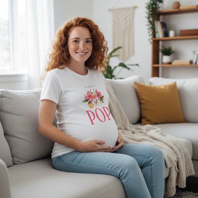 Blommig "Jag håller på att Spricka!" Baby Shower T Shirt (Skapare uppladdad)
