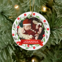 Blommig jul Första julen för bebis Foto